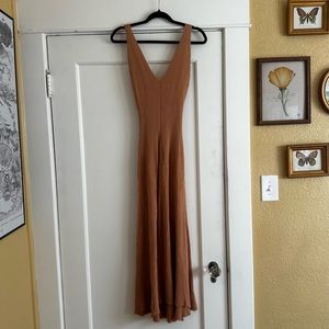 Free People tan knit tank dress